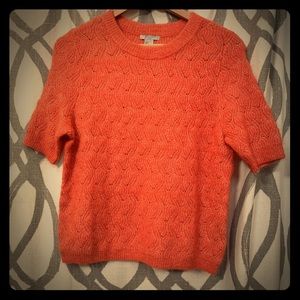 H&M Burnt orange short sleeved sweater.